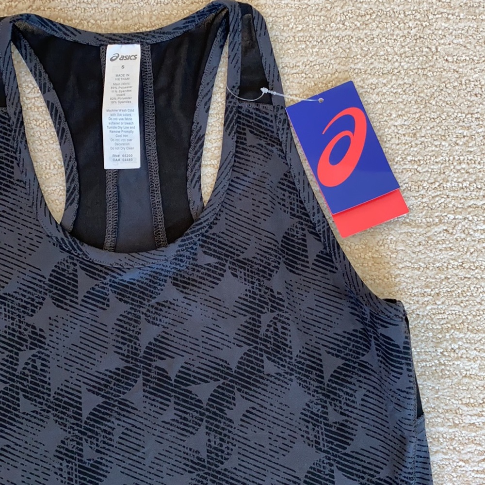 ASICS Printed Racer Back Tank Top Size S - Picture 2 of 6